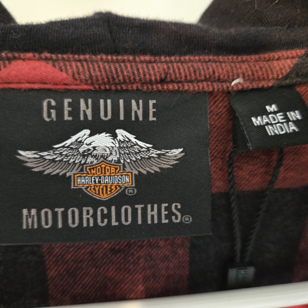 Harley-Davidson Red and Black Plaid Button Down Shirt - Picture 6 of 10